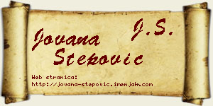 Jovana Stepović vizit kartica